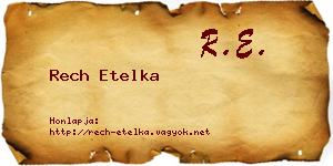 Rech Etelka névjegykártya
